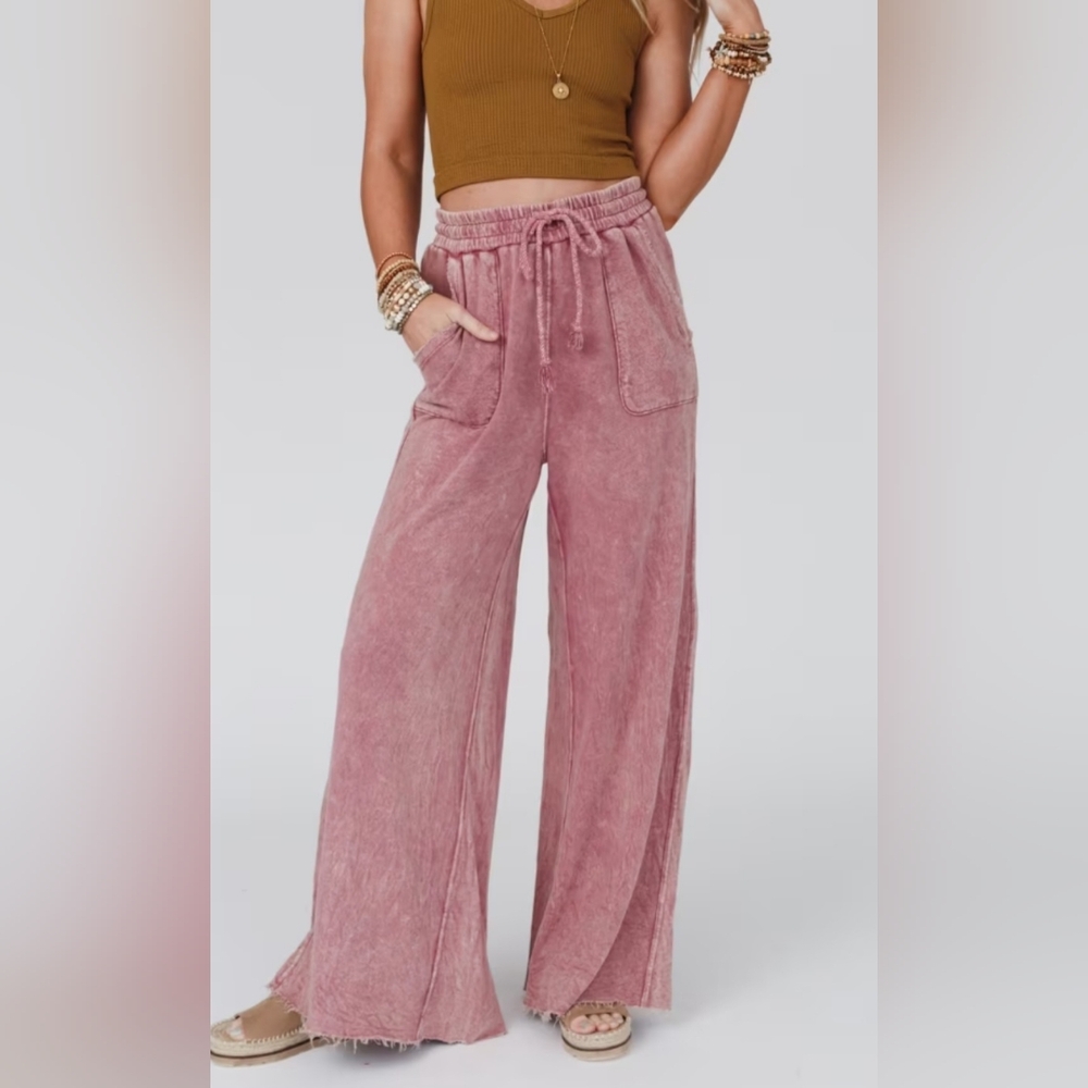 Three Bird Nest Pink Wide Leg Pants